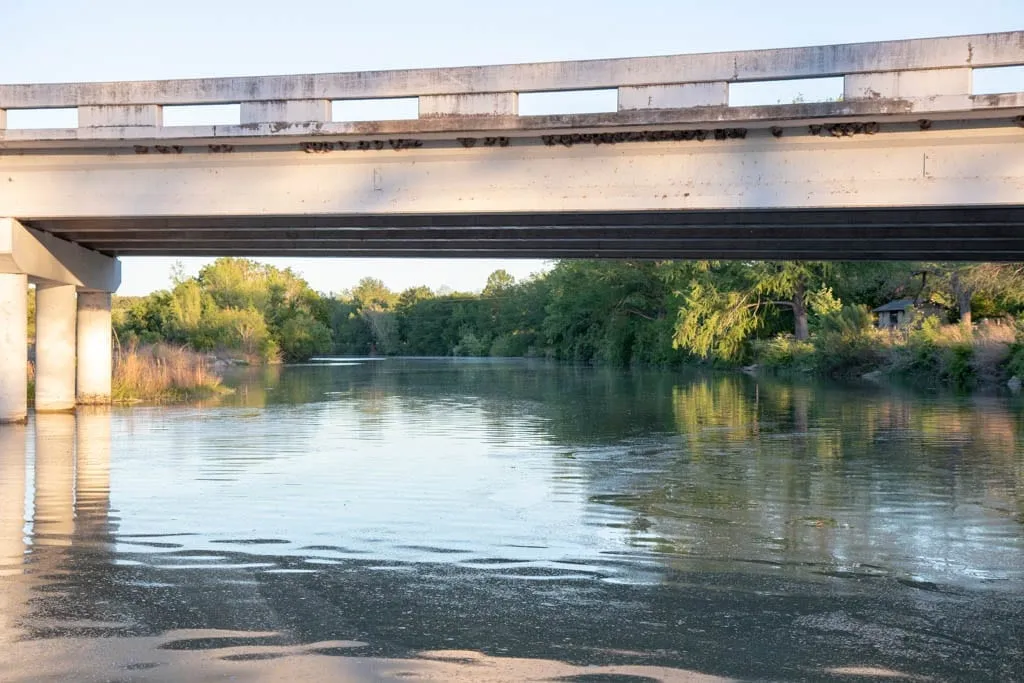 The Blanco River flowing through Blanco State Park near Blanco, Texas
