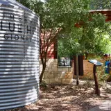 Swimmers enjoying the spring-fed waters of Blue Hole