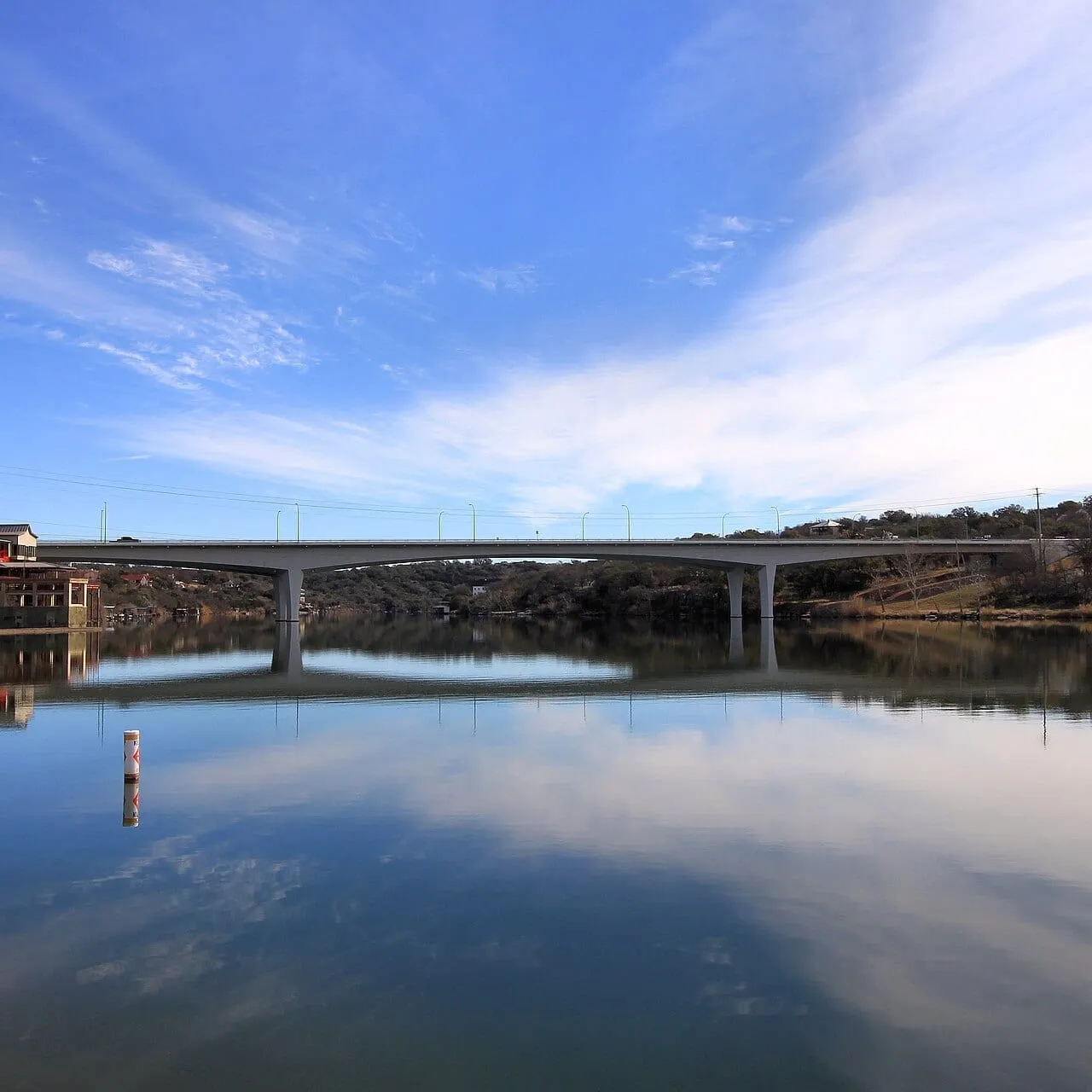 Lake landscape in the Highland Lakes corridor near Marble Falls