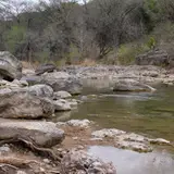The designated swimming area along the Pedernales River in Pedernales Falls State Park